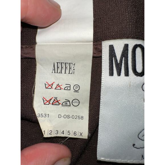 VINTAGE 80's MOSCHINO BROWN "CRUISE ME BABY" PANTS MADE IN ITALY 10 - Picture 3 of 8